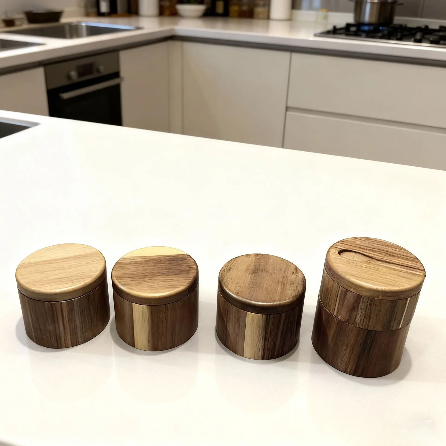 Tiered Acacia Spice Vault