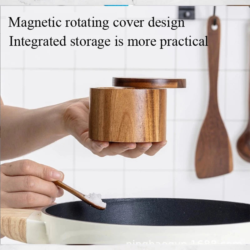 Tiered Acacia Spice Vault